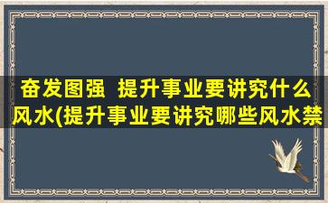 奋发图强  提升事业要讲究什么风水(提升事业要讲究哪些风水禁忌？奋发图强摆脱办公室招财进宝的5个方法！)